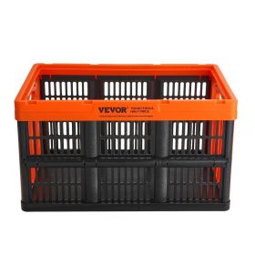 VEVOR Plastic Collapsible Storage Basket, 45L 3 Packs, Folding Stackable Storage Containers/Bins with Handles, Large Heavy Duty Containers for Cl