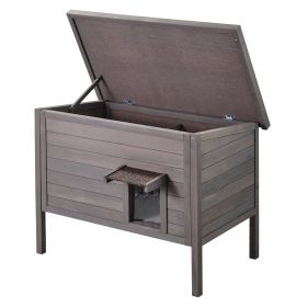 VEVOR Outdoor Cat House Weatherproof, Feral Cat Shelter for Multiple Cats, Outdoor Wooden Cat Rabbit House with All-Round Foam Insulated, Open Ro