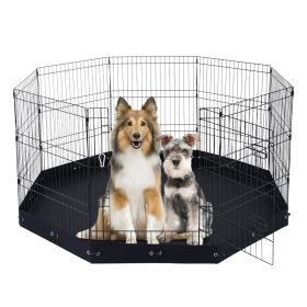 VEVOR Dog Playpen, 8 Pcs 30"H x 24"W Panels Foldable Metal Pet Exercise Pen, Dog Fence Indoor and Outdoor Pen with Door, 600D Oxford Fabric Botto