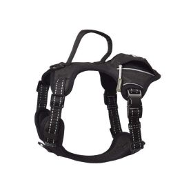 PETMARVEL High-Perfomance Tactical Dog Harness With Poop Bag Holder, No Pull Front Clip & Metal Buckles, Brown S (Option: Black-Small)