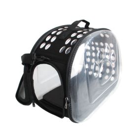 Pet Carrier; Foldable Portable Soft Side; Handbag for pets; Transparent Capsule Pocket Design; for cat Carrier; Dog Carrier; Rabbit Carrier; Suit (colour: Large pink)